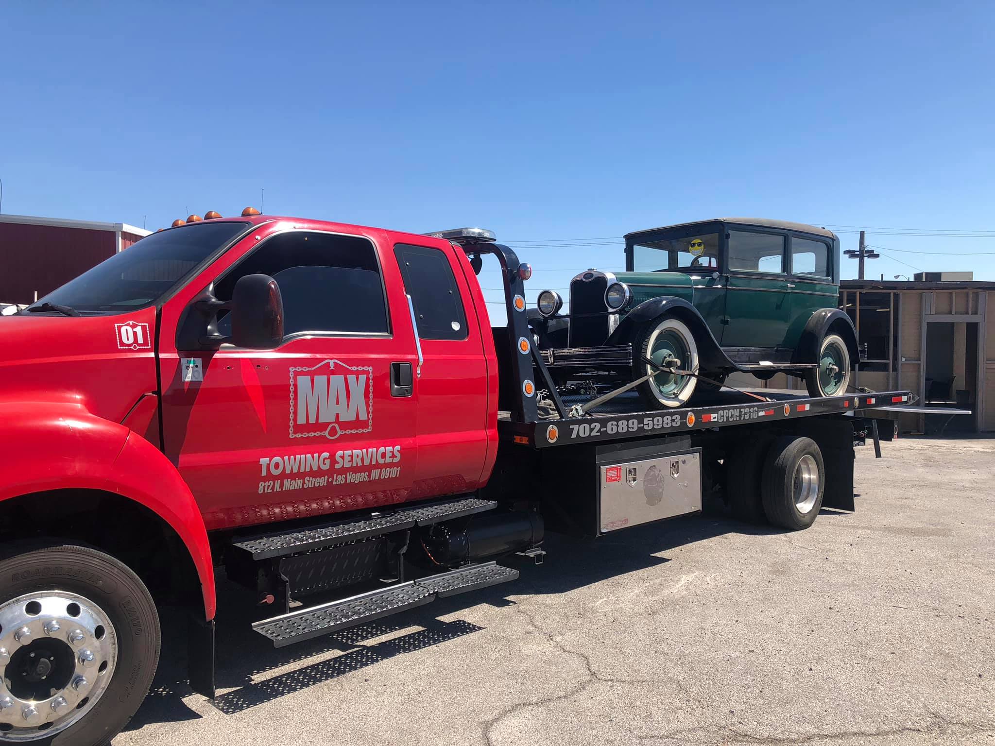 Max Towing truck ready for roadside service